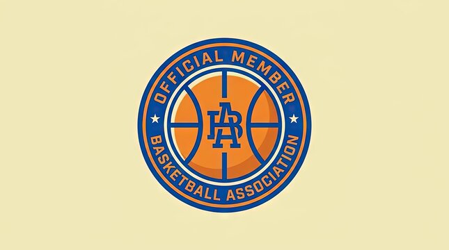 Official Member Basketball Association circular blue seal.