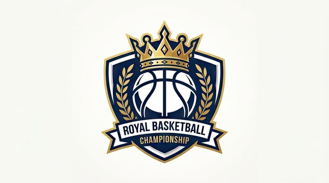 Royal basketball championship crown shield logo.