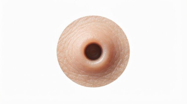 Close up human navel belly button skin detail for medical anatomy background and health reference image