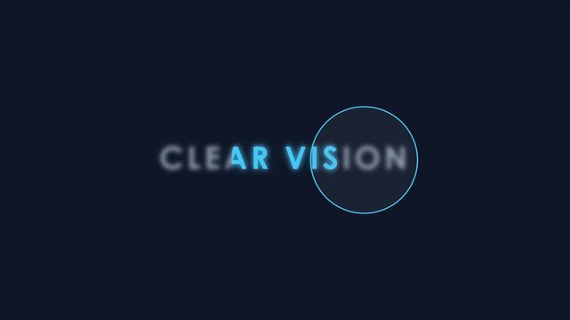 Augmented reality clear vision concept with scanning circular hud interface and digital typography motion animation 4k