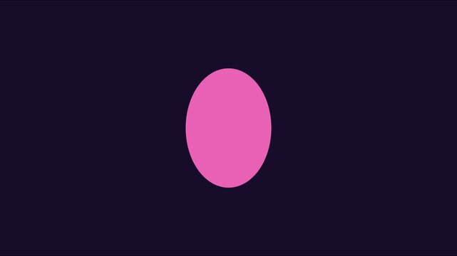 Minimalist pink oval shape pulsing animation on dark 4k background, for modern and, motion projects pulse