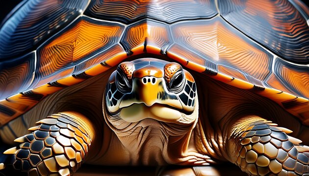 backgrounof a close up of a realistic turtle showcasing its intricate shell and detailed textures