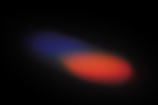 Abstract blue and red light refraction on black background