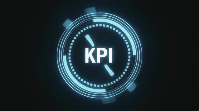 Glowing Blue KPI Indicator Gauge with Circular Progress Bars key performance indicator meter