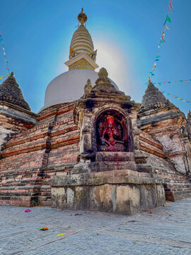 Goddess Hariti  located intemple,  chaitya or stupa, Kirtipur, Nepal.