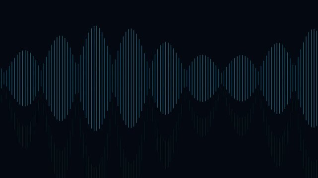 Dynamic motion sound wave visualization in a high-definition video for audio analysis and multimedia projects.