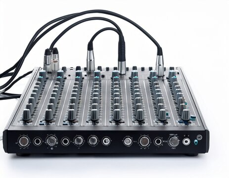 audio sound mixers isolated on white background