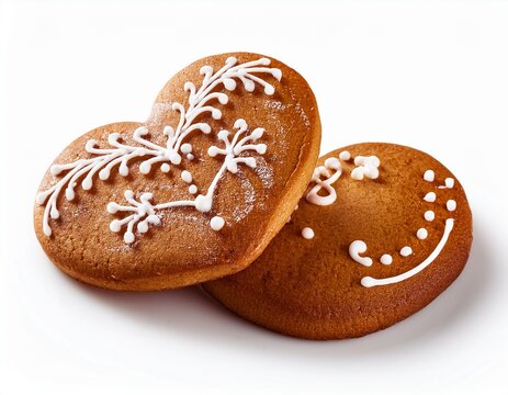 gingerbread cookies isolated on white background