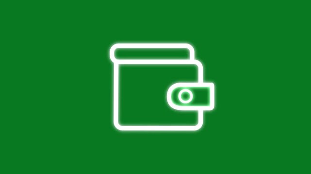 Leather Money Wallet Line Icon animation. Animated line art cash wallet icon representing personal finance savings electronic wallet and digital payment icon.
