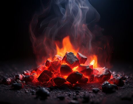 smoldering pile of smoldering embers glowing with red light in the darkness esg reports sustainability campaigns designed for sustainability communications and esg reporting