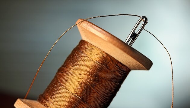 spool of thread with a needle