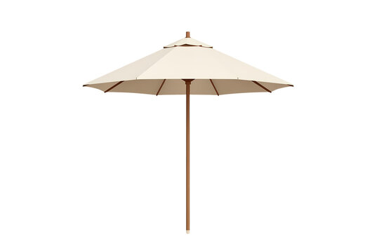 Small cream garden parasol isolated