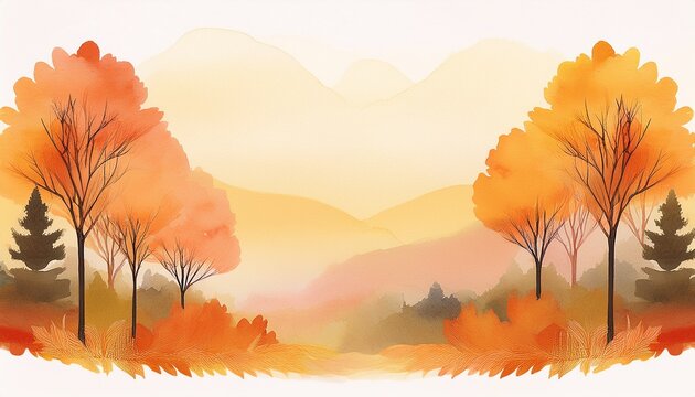 simple and elegant abstract fall forest watercolor background for card invitation web social media presentation slide show marketing advertising design cover flyer poster powerpoint