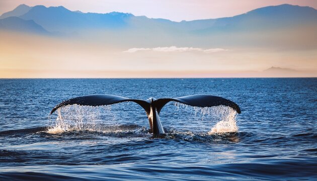 wave and whalers tail blending together to represent ocean connectivity