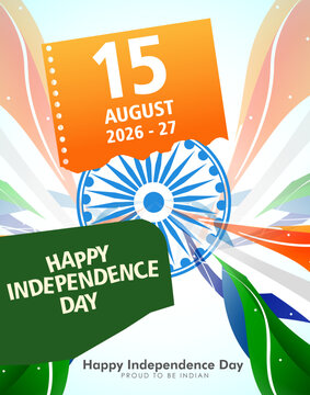 vector illustration of 15th August India Happy Independence Day.
