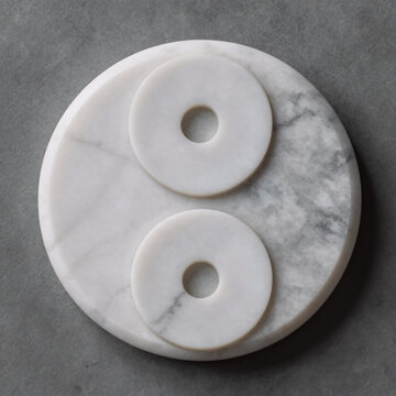 Charcoal Drawing Marble Navigation. Marble Yin-Yang Design With A Shimmering Sheen