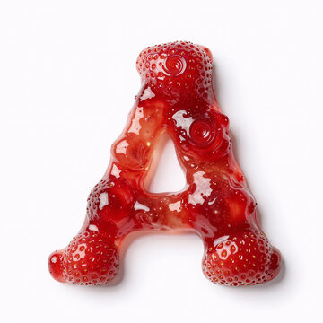 Concept Art Latin Juice. Strawberry Jam Font Used To Create A Design Of The Latin Alphabet