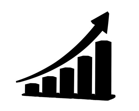 business graph with arrow