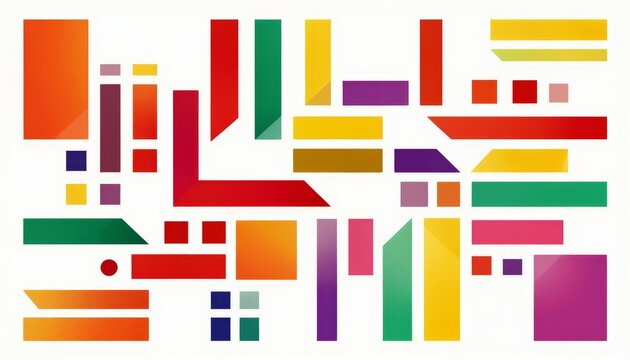 Abstract Geometric Composition with Vibrant Multicolored Rectangles