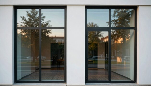 Modern Commercial Storefront Windows and Doorway