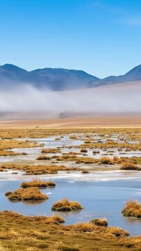 Atacama Desert, Chile. Aerial view in time lapse