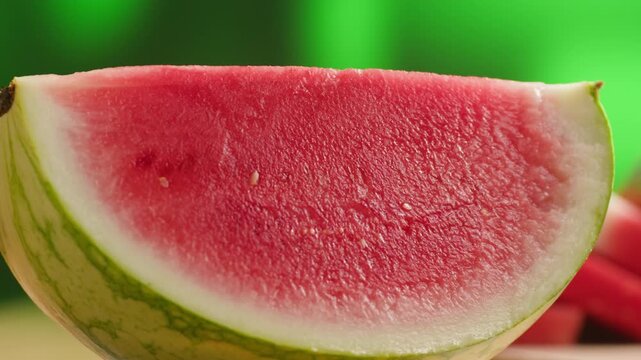 Man cutting watermelon - cut piece with knife. Young watermelons Citrullus lanatus. Topic - melons and gourds, farmer cultivation of watermelons