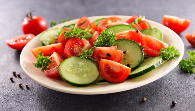 fresh tomato and cucumber salad