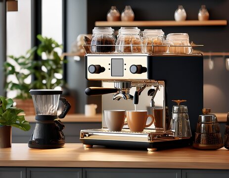 elegant home coffee bar with professional espresso gear perfect for