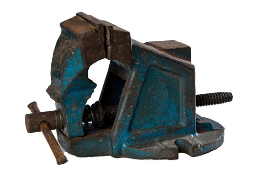 vintage cast-iron bench vise / mechanical press (used)