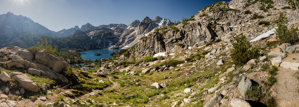Panorama Of Rae Lakes Basin And The Painted Lady From The Sixty Lake Basin Trail In Kings Canyon