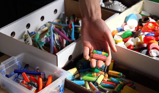 Battery recycling. Waste Sorting Recycling Point