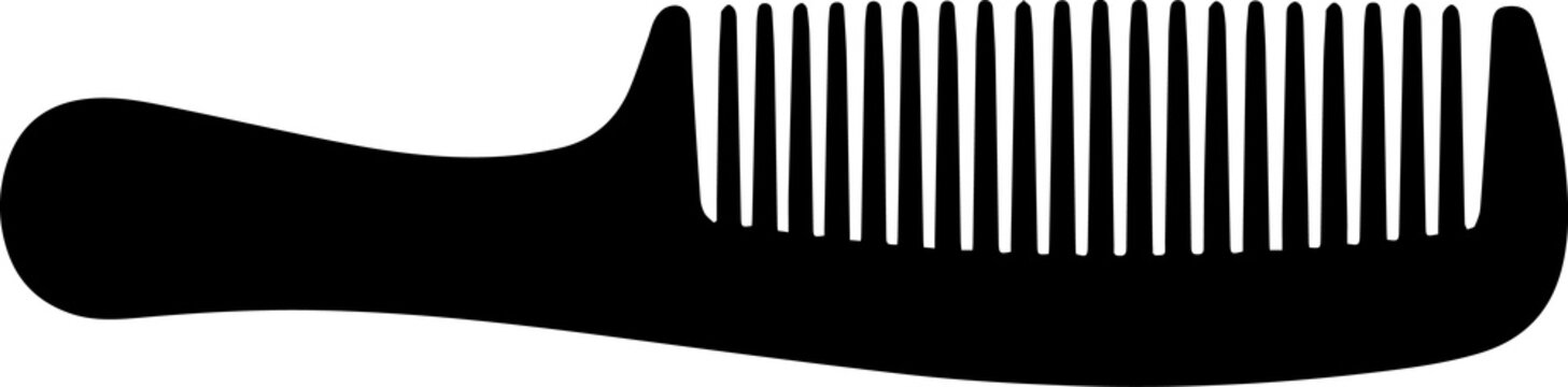 Hair comb vector icon - black silhouette