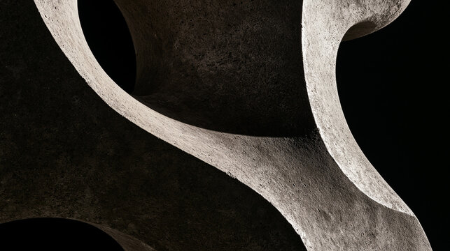 Abstract Close Up of Curved Stone Sculpture Surface