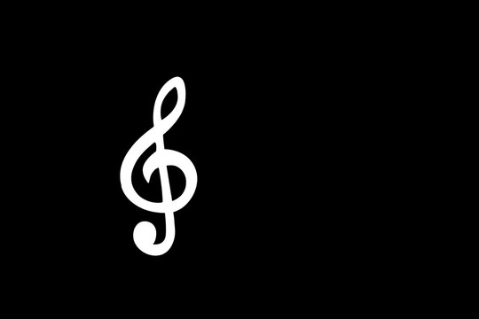 Symbol of music displayed on a plain background during a creative project or design session