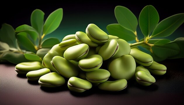 fresh and organic raw fava broad beans ai generative