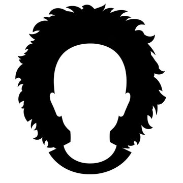 Silhouette of a person with afro hair isolated on transparent background
