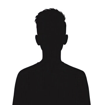 Male silhouette back view profile placeholder avatar isolated on transparent background