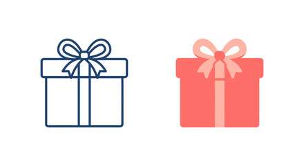 Fototapeta premium Two gift boxes one outlined and one solid presented as a silhouette