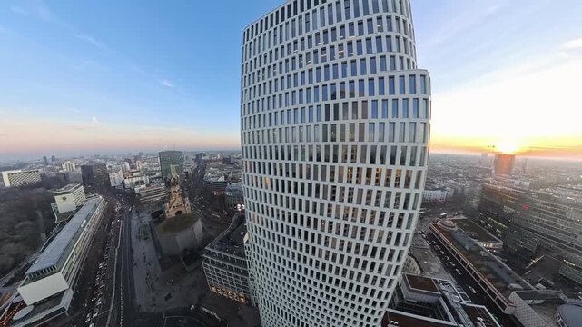 Winter Drone Flight Over Bahnhof Zoo, City West Berlin &ndash; 4K Aerial