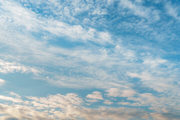 Obraz premium Soft Blue Sky Covered with Delicate White Clouds