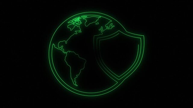 Minimal Gradient Green Eco Shield 4K Animated Global Sustainability Icon corporate presentation motion background