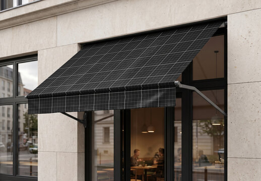 Café Storefront Awning Design Mockup