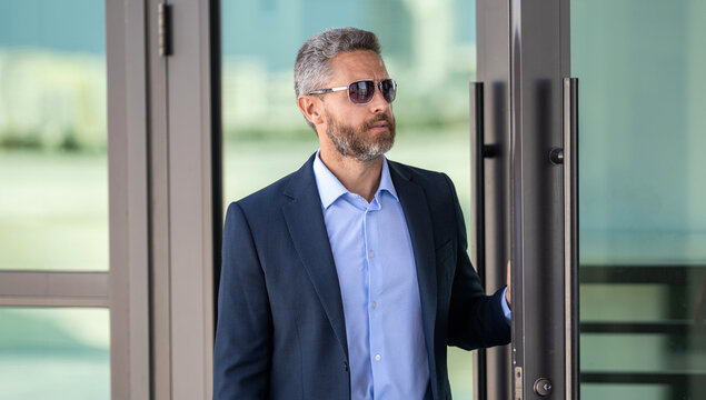 Office manager at business break. Successful businessman outdoor. Professional business man wear suit. Business boss portrait of man. Successful business CEO. Professional growth