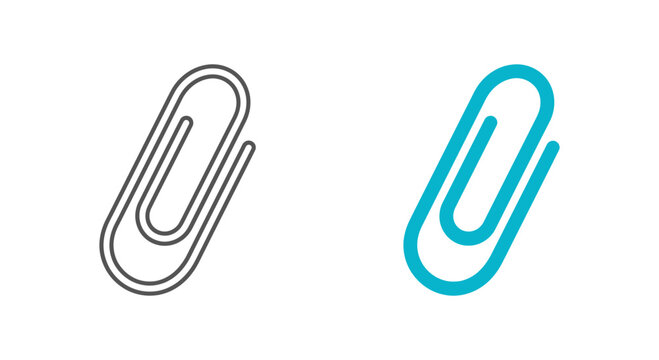 Two paper clip silhouettes one outlined and one colored turquoise silhouette