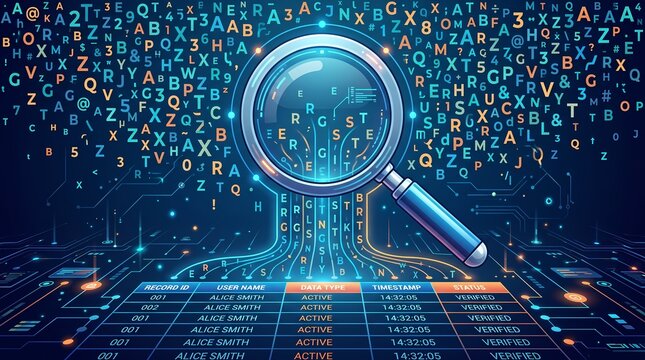  Natural language processing and data organization AI illustration