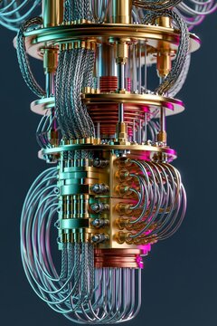 Gold plated quantum computer with braided cables and coiled wiring