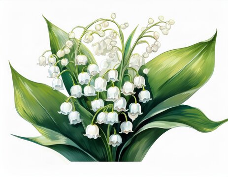 lily of the valley isolated on a white background