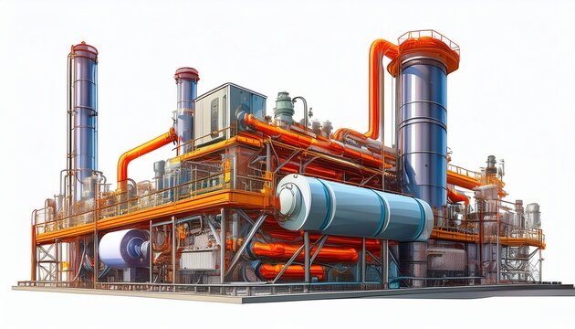 heat recovery systems systems for recovering waste heat from plant operations isolated on white background
