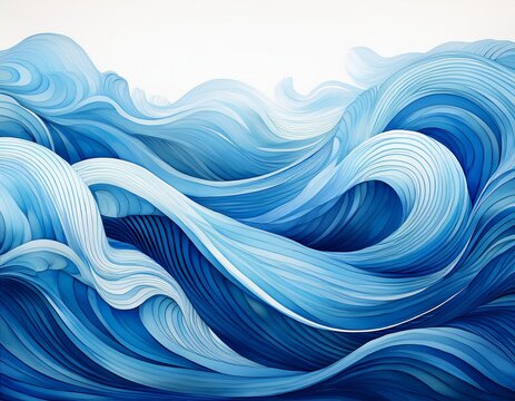 abstract water waves against a white background blue stripe with a wavy pattern for banners and backgrounds