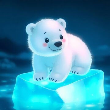 polar bear on ice